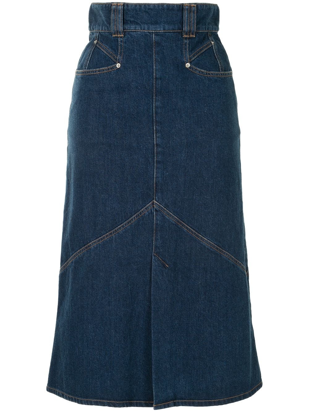 flared high-waisted denim skirt - 1