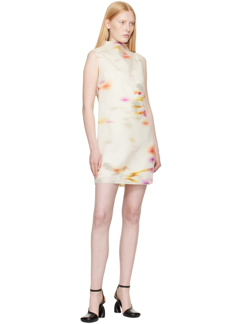 FERRAGAMO Off-White Blossom Flower Reversible Minidress outlook