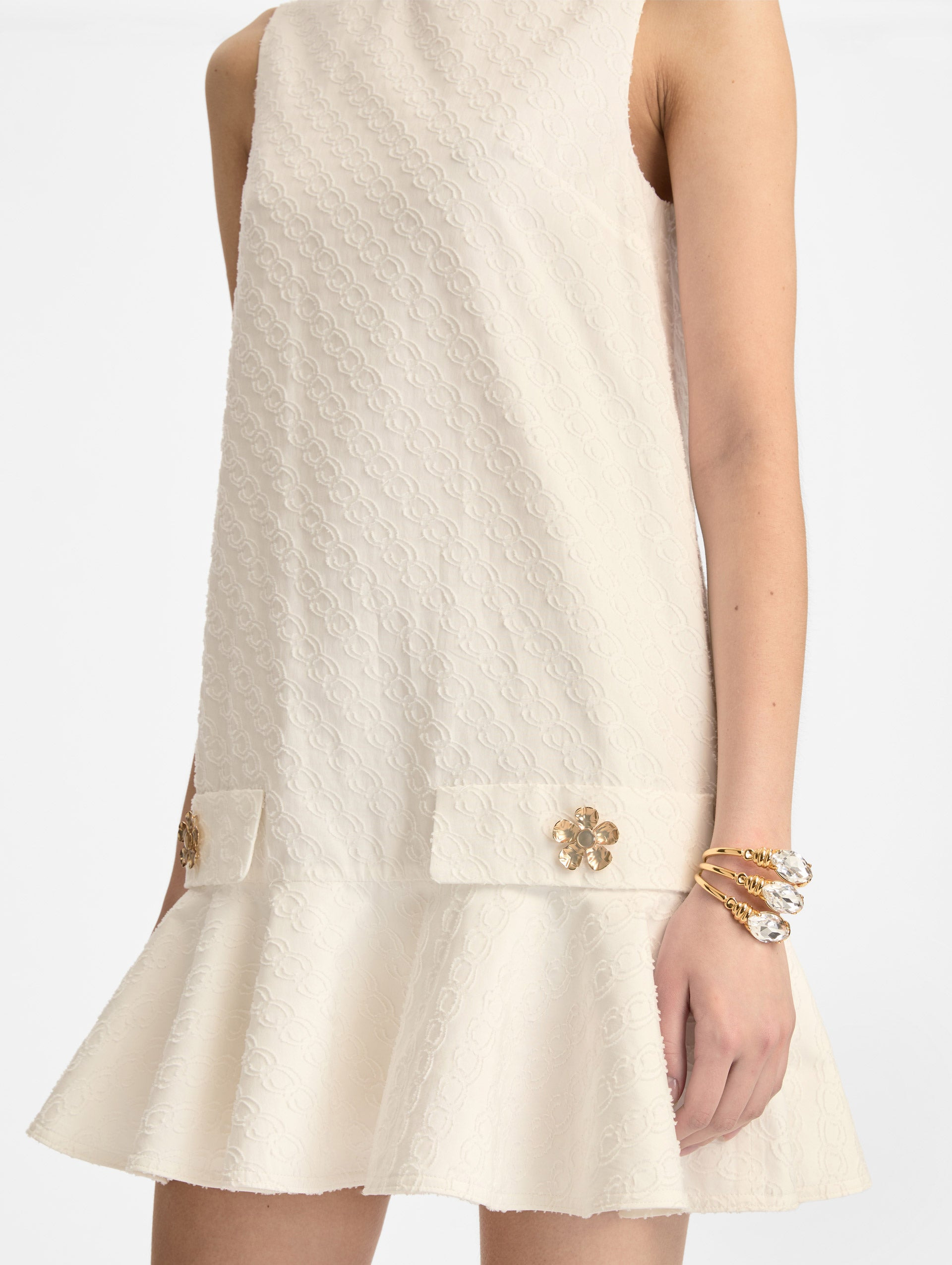 OSCAR CHAIN-LINK COTTON POPLIN DRESS - 5