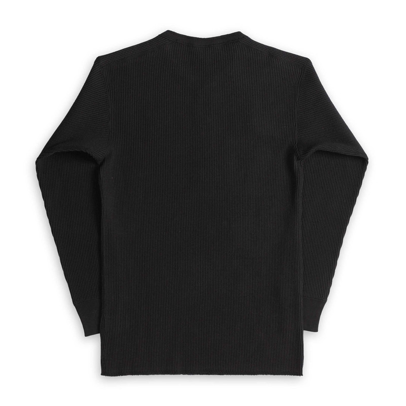 The Real McCoys The Real McCoy's Waffle Thermal Henley Undershirt Black outlook