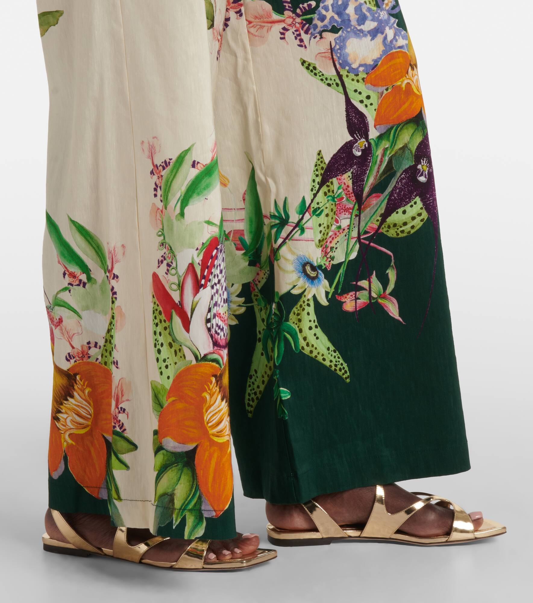 Aggie floral linen-blend palazzo pants - 5