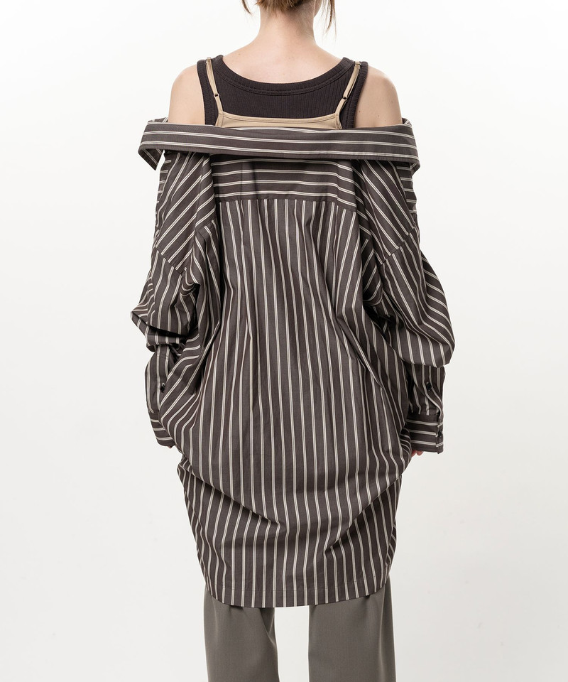 Triple Layered Stripe Shirt Dress 9