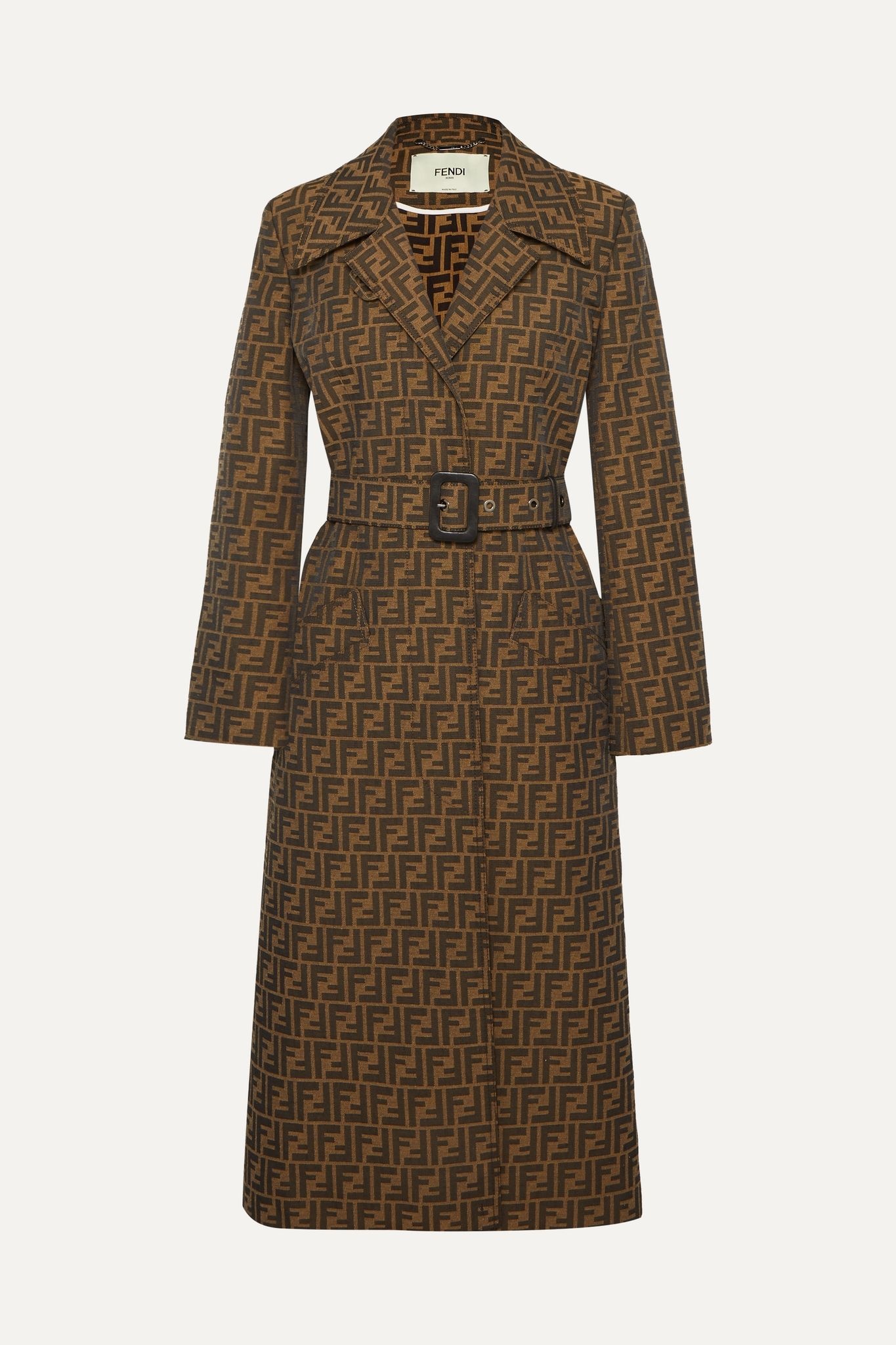 Belted jacquard coat - 1