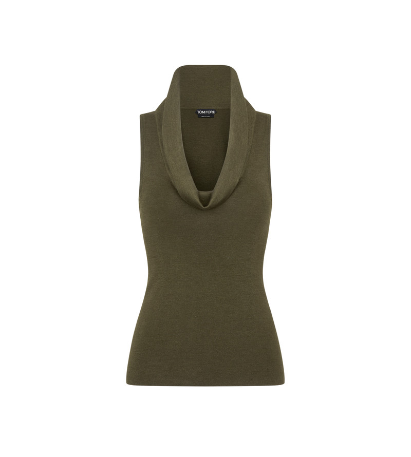 SLEEVELESS COWL COLLAR TOP 1