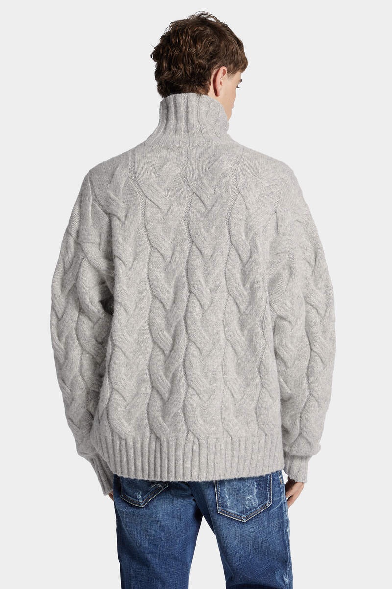 CABLE KNIT TURTLENECK - 4