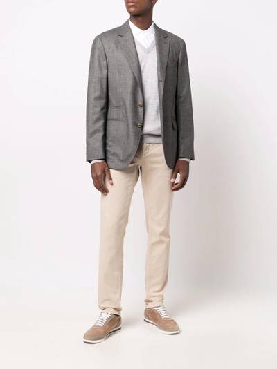 Brunello Cucinelli V-neck cashmere-silk jumper outlook