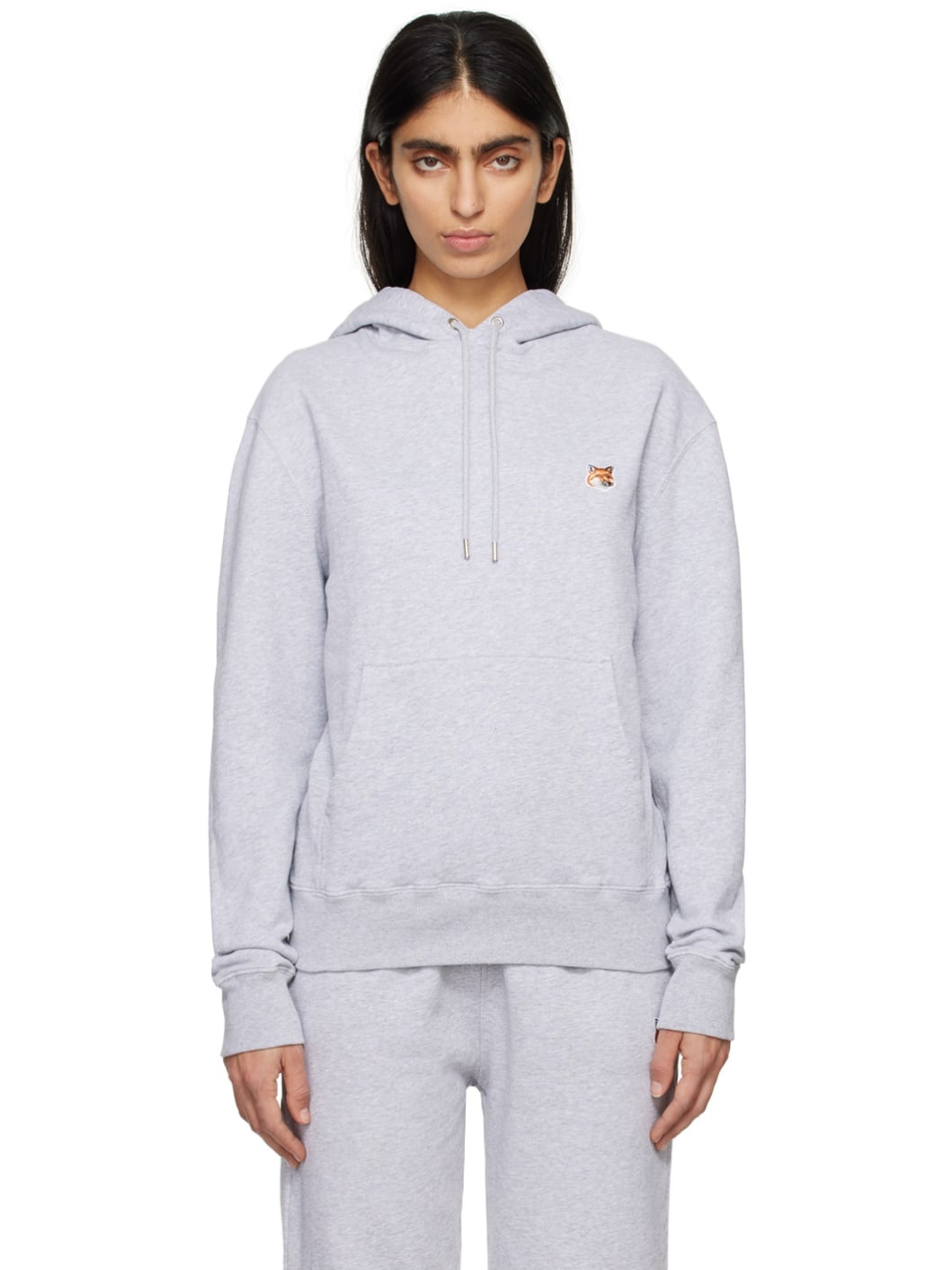 Gray Fox Head Hoodie - 1