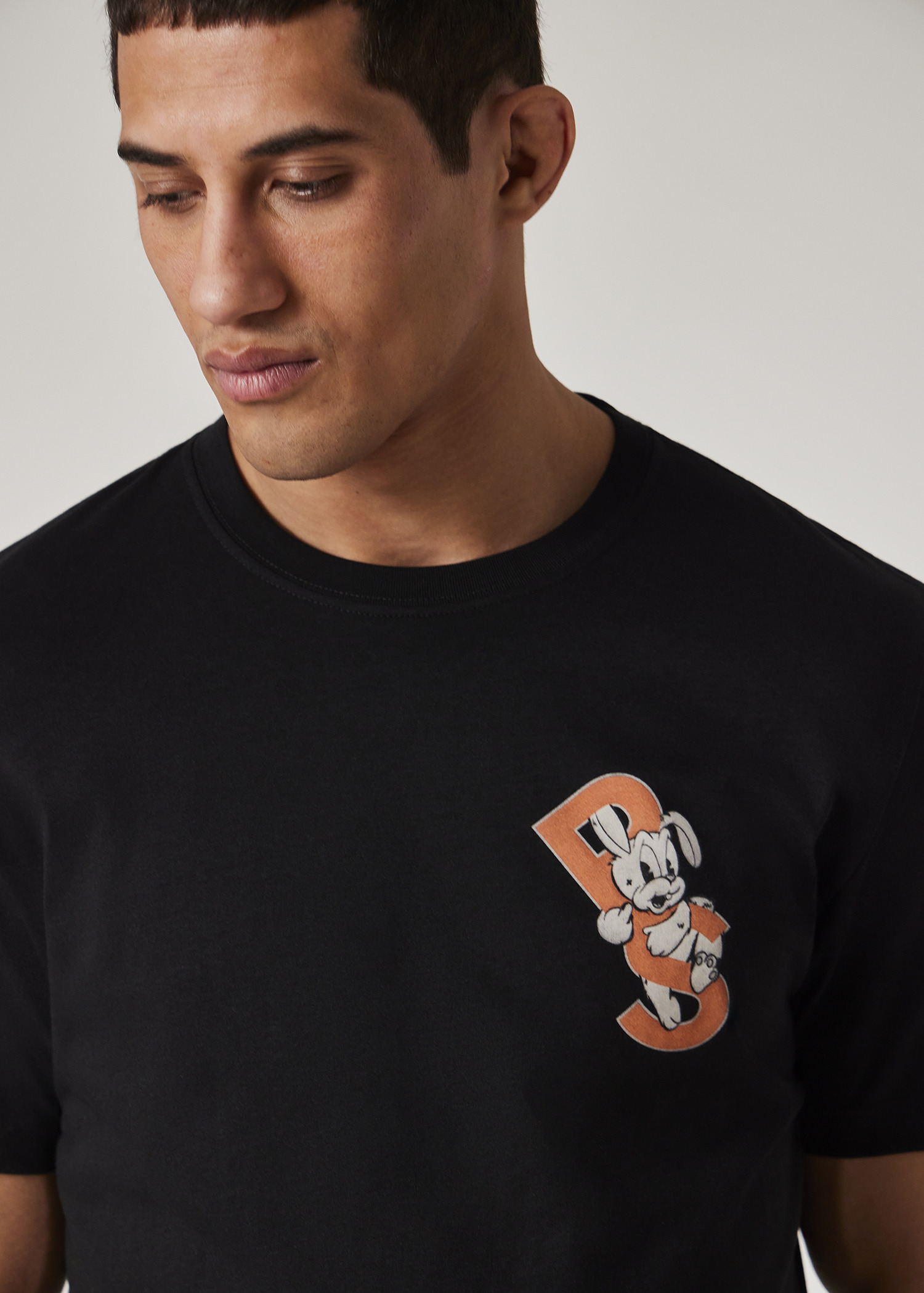 Black 'PS Bunny' Print T-Shirt - 4