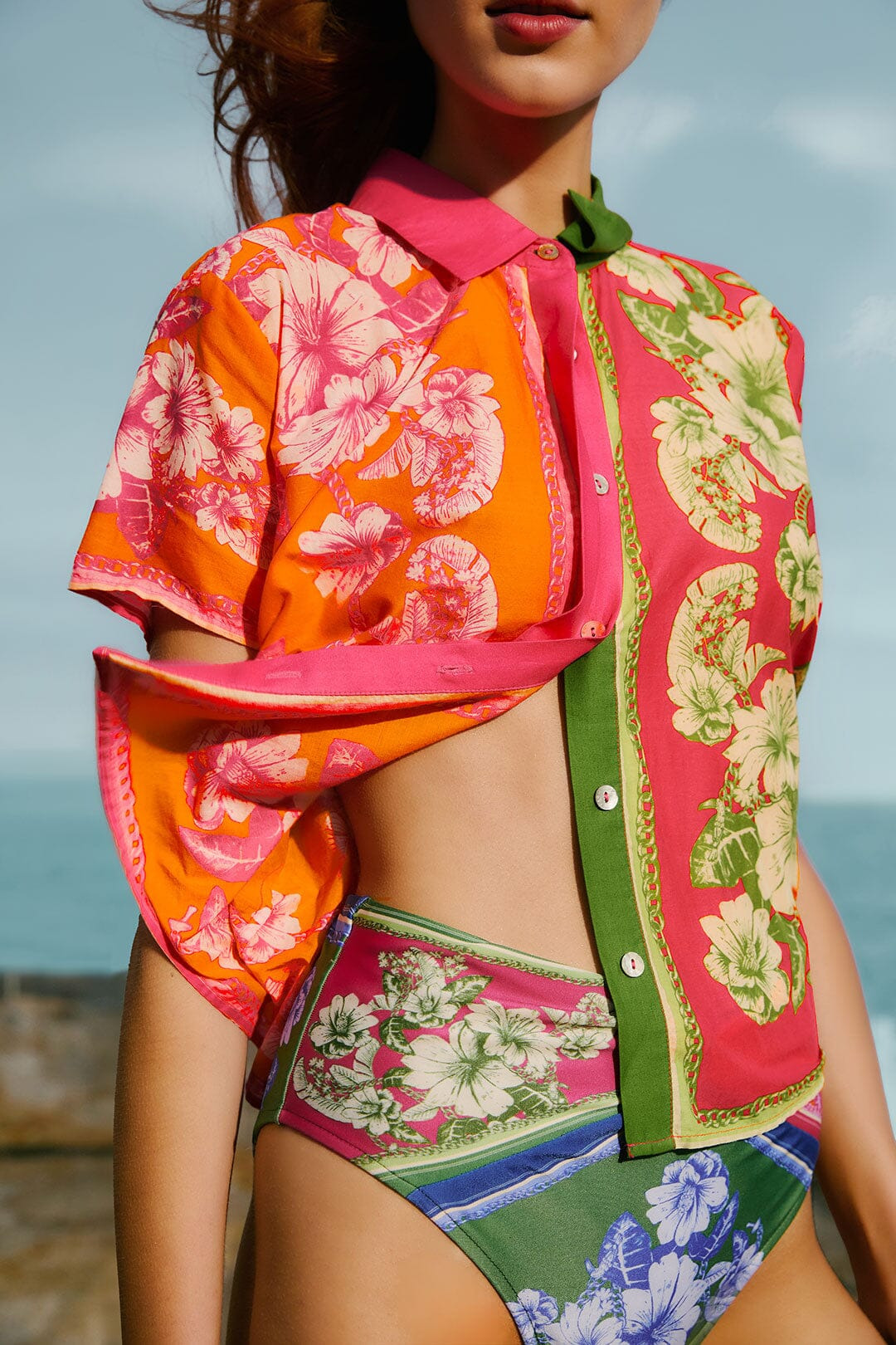 Mixed Scarves Floral Elegance Shirt - 3