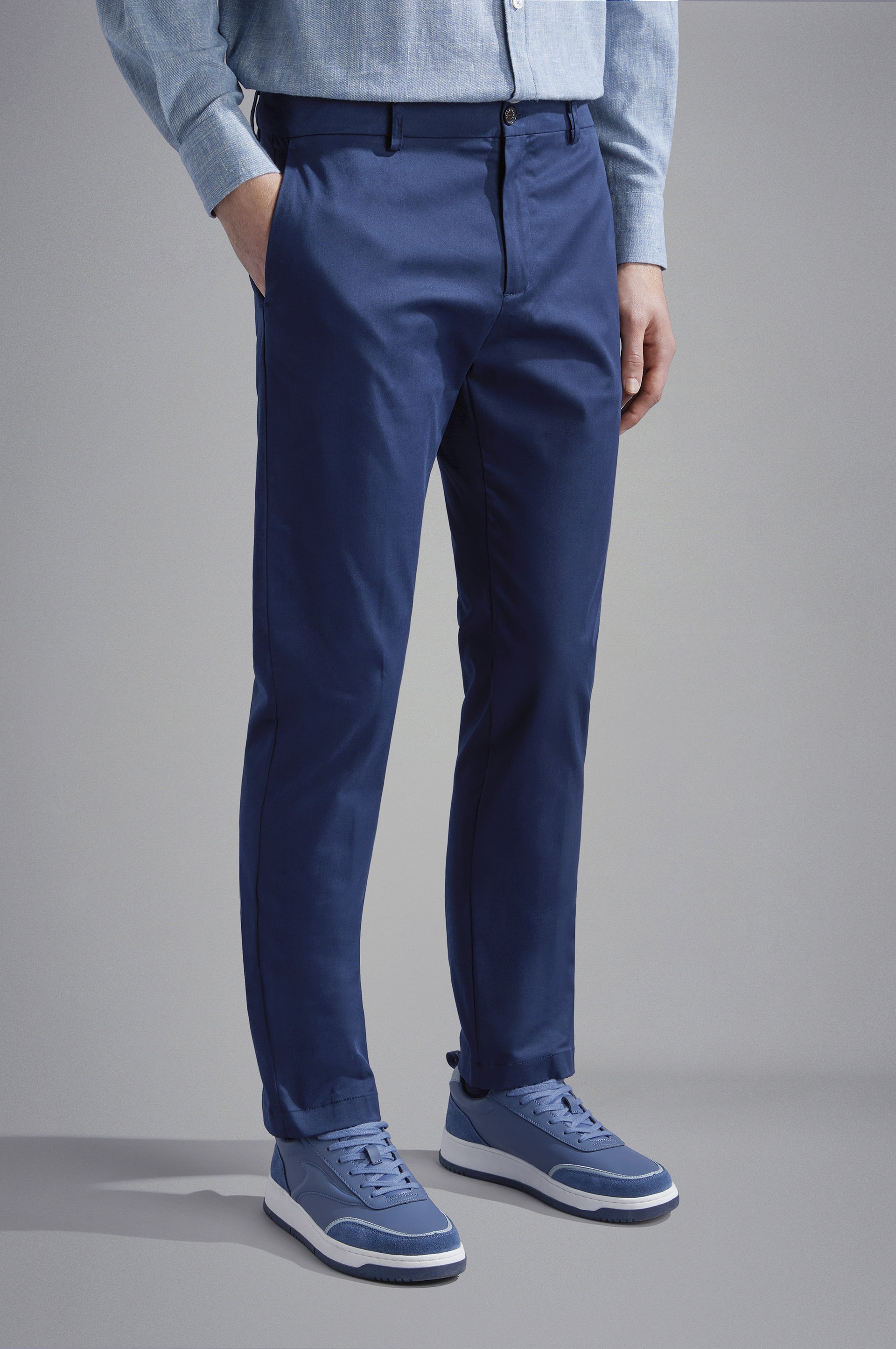 COTTON STRETCH CHINO TROUSERS - 6
