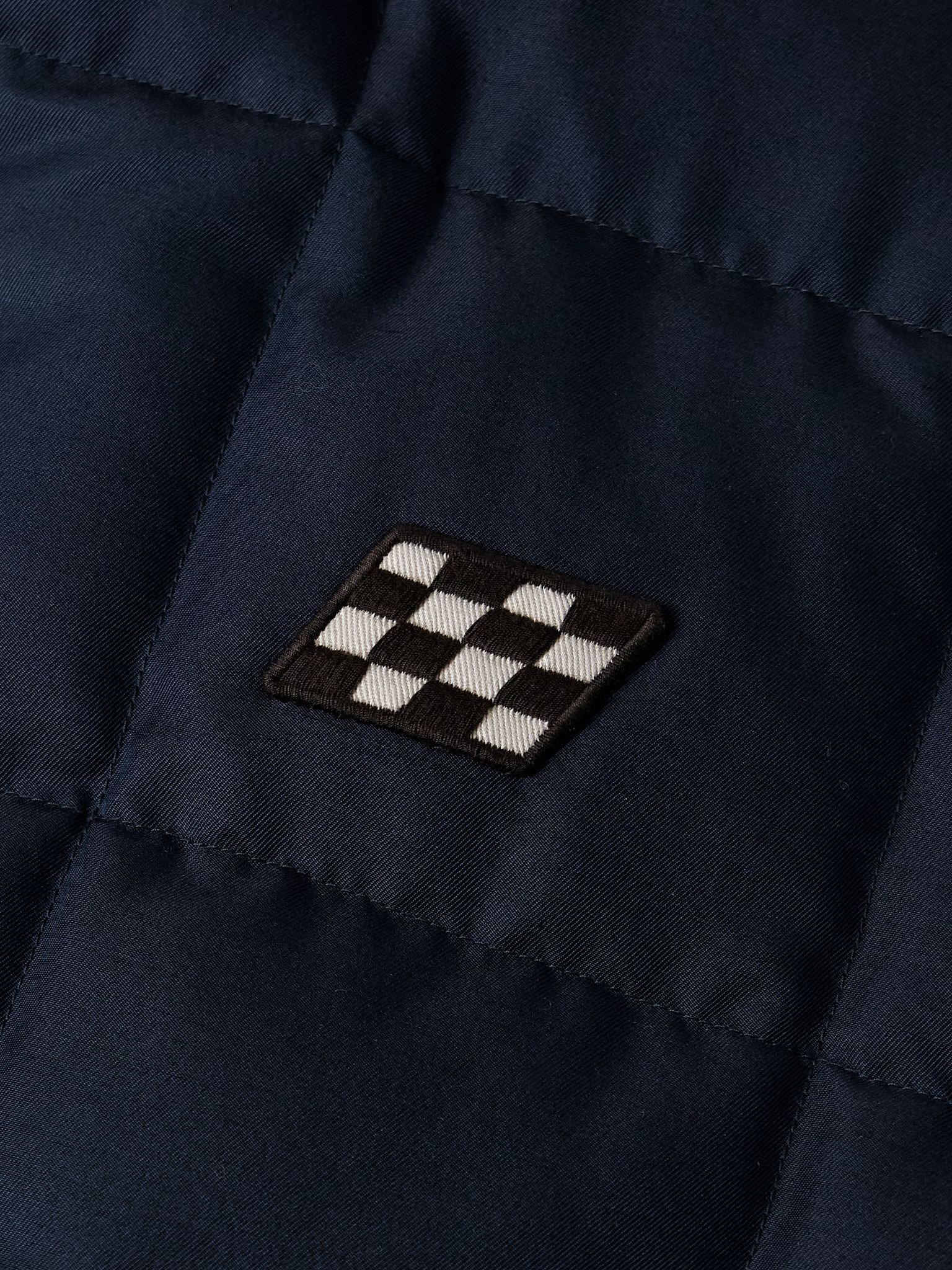Coach Appliquéd Quilted Wool and Silk-Blend Twill Down Jacket Navy - 4