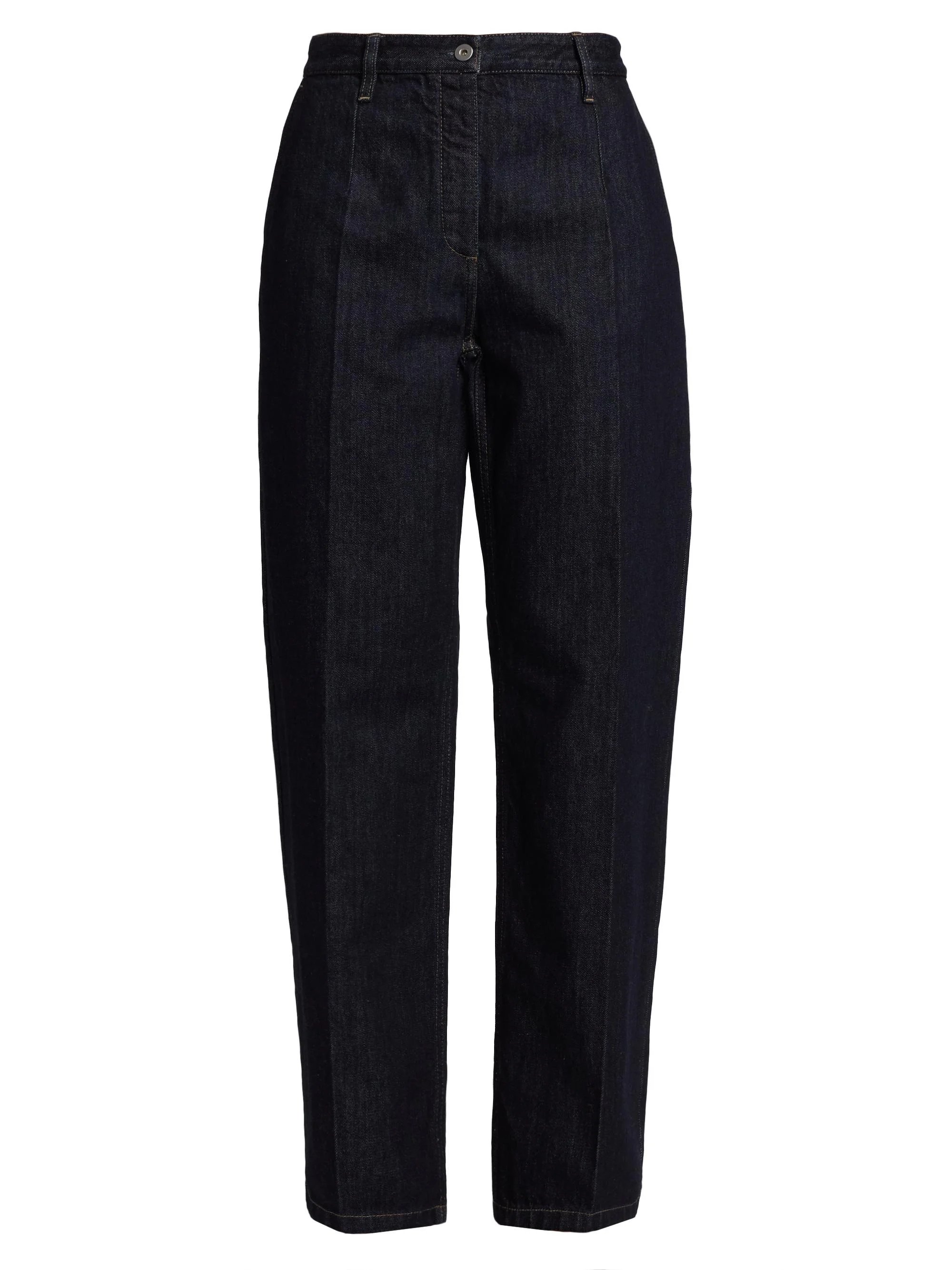 Women's Creased Denim Trousers - Magnet - 1