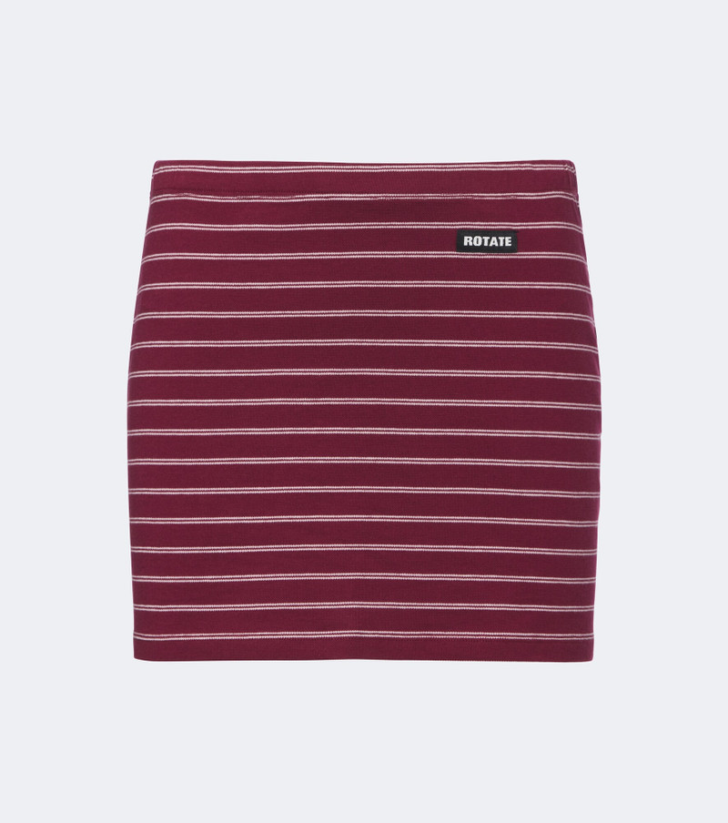Striped cotton-blend piqué miniskirt 1