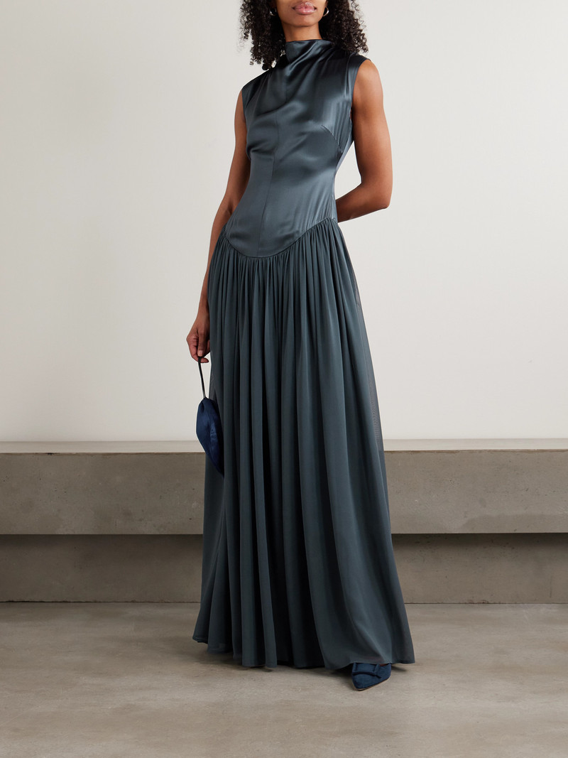 TOVE Sabi Gathered Silk-satin And -chiffon Gown outlook