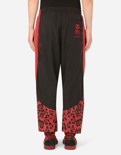 Dolce & Gabbana Nylon jogging pants with leopard print outlook