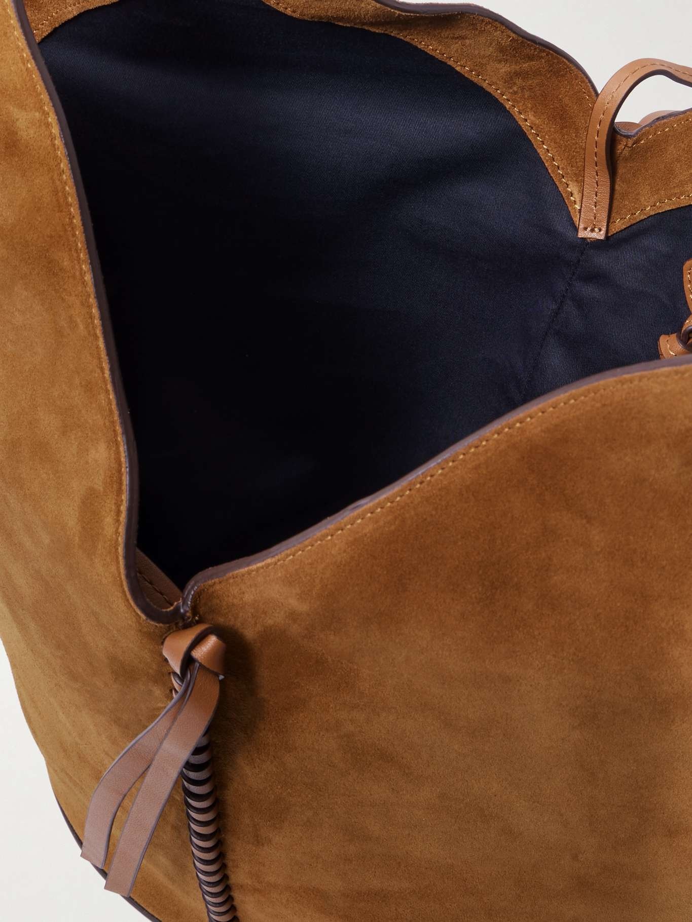 25E Tampa leather-trimmed suede tote Tan - 5
