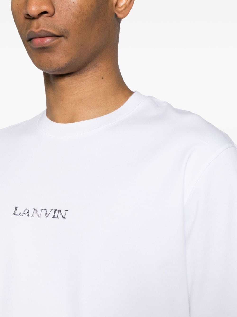 logo-embroidered cotton T-shirt - 5