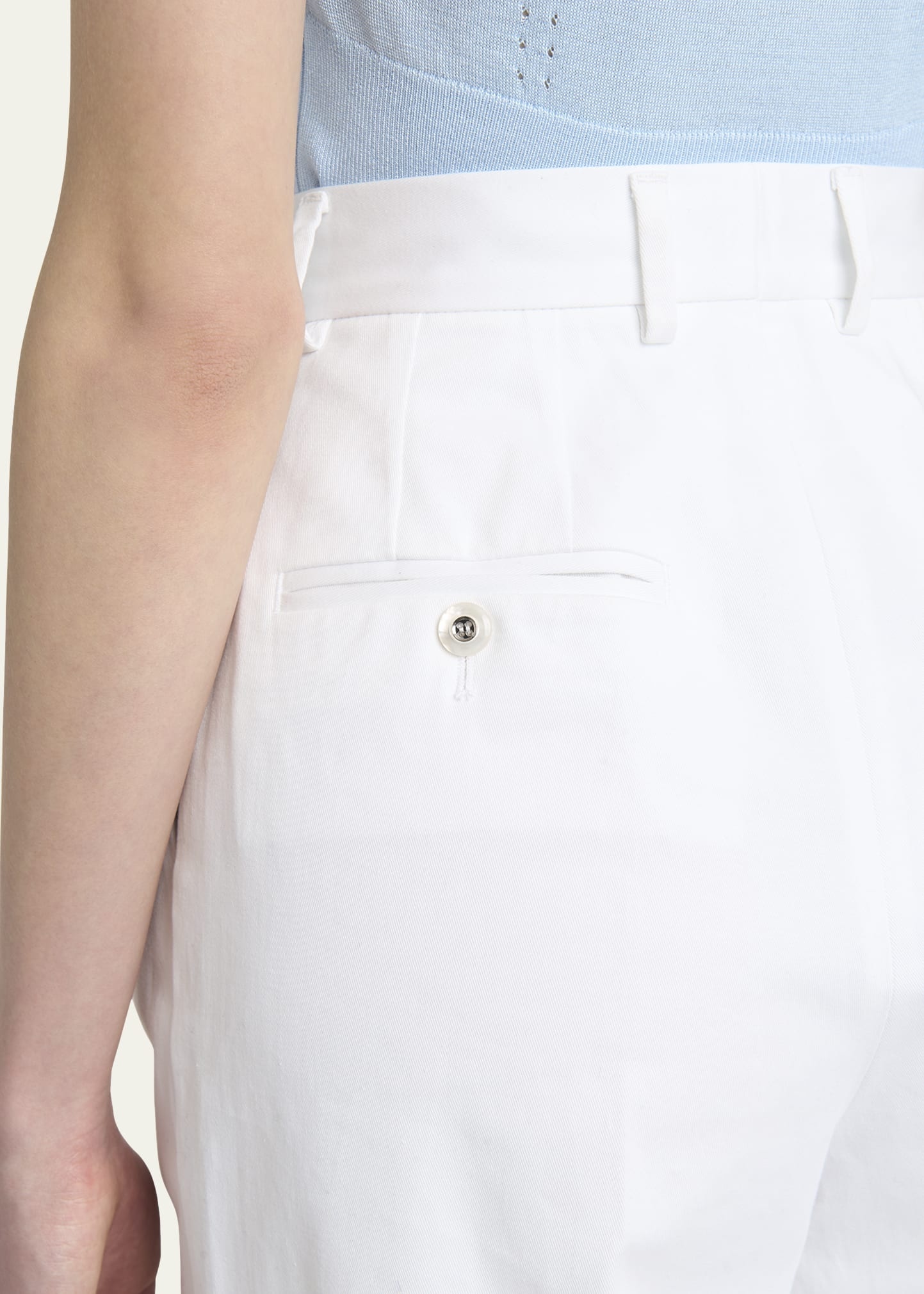 High-Rise Cotton Gabardine Wide-Leg Crop Pants - 5