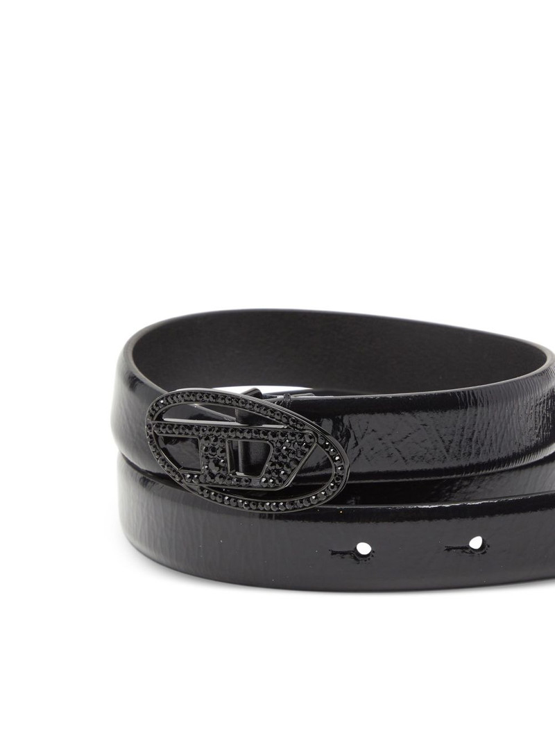 Diesel B-1dr Strass 20 logo-buckle belt outlook
