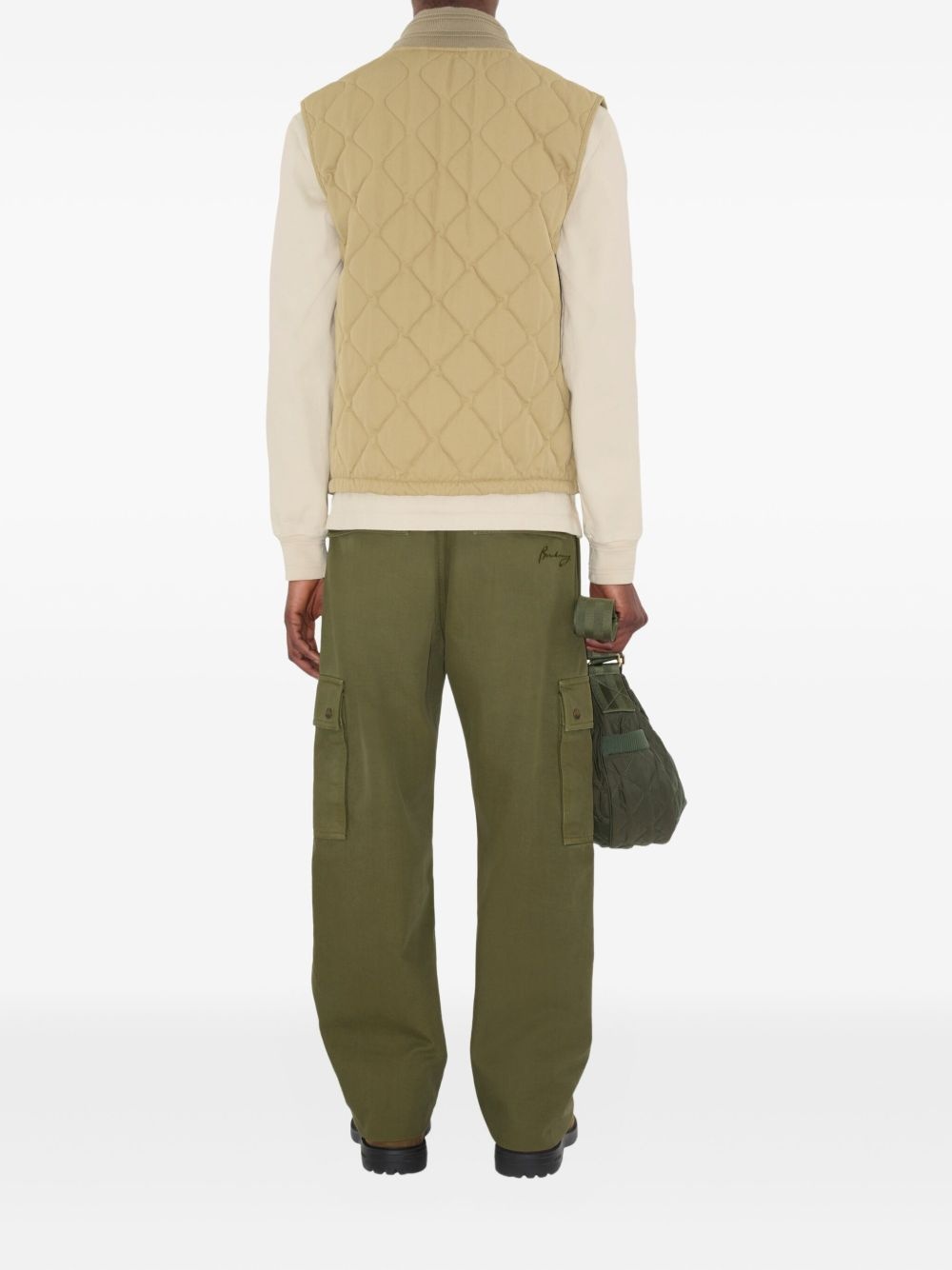 quilted gabardine gilet - 2