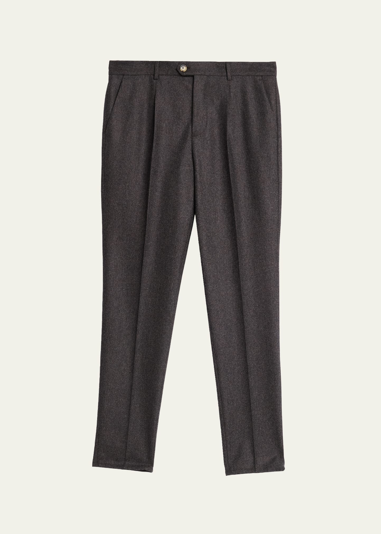 Men's Wool Flannel Single-Pleated Pants - 1