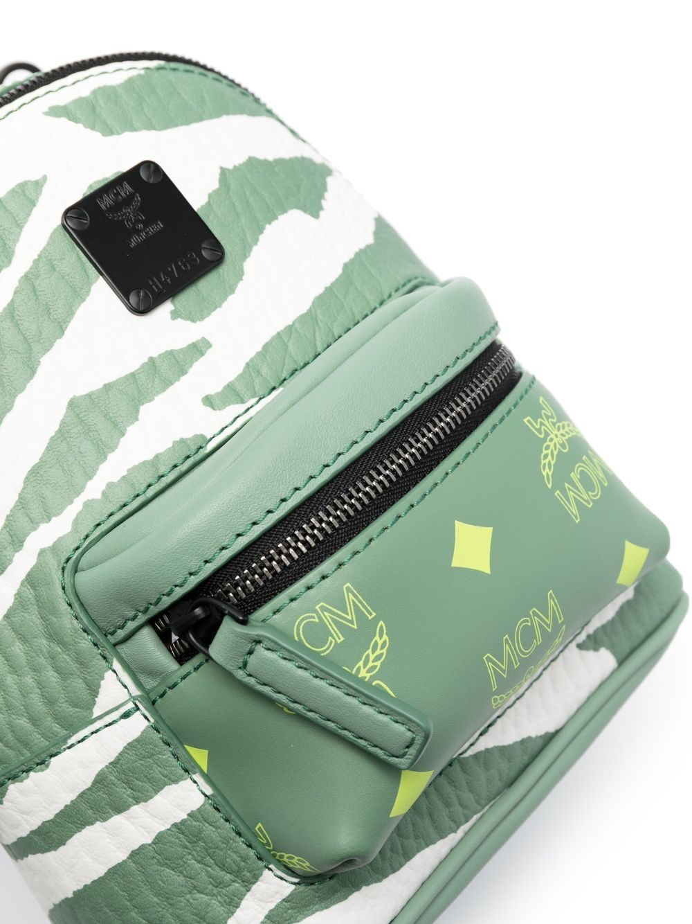 animal-print leather backpack - 4