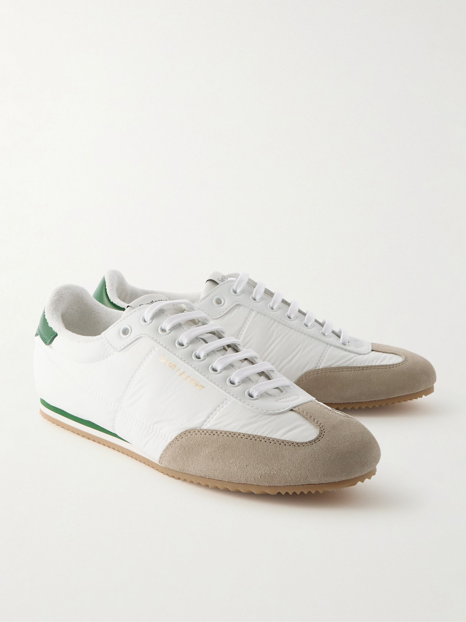 Aston Leather and Suede-Trimmed Shell Sneakers White - 4