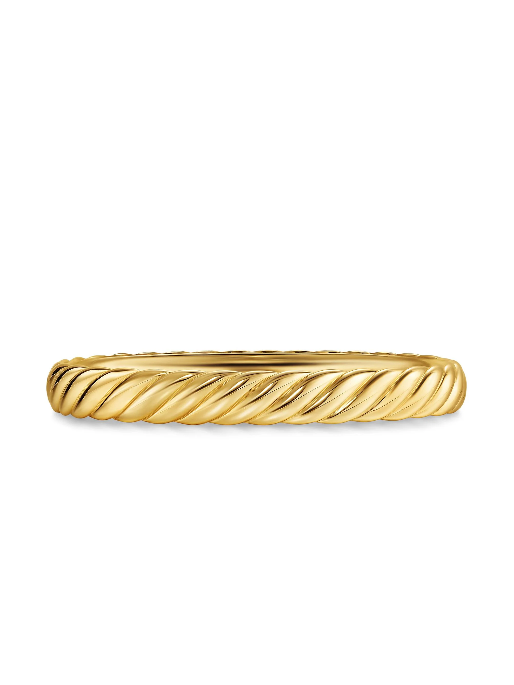 Women's Sculpted Cable Bangle Bracelet in 18K Yellow Gold, 8MM - Gold - 1
