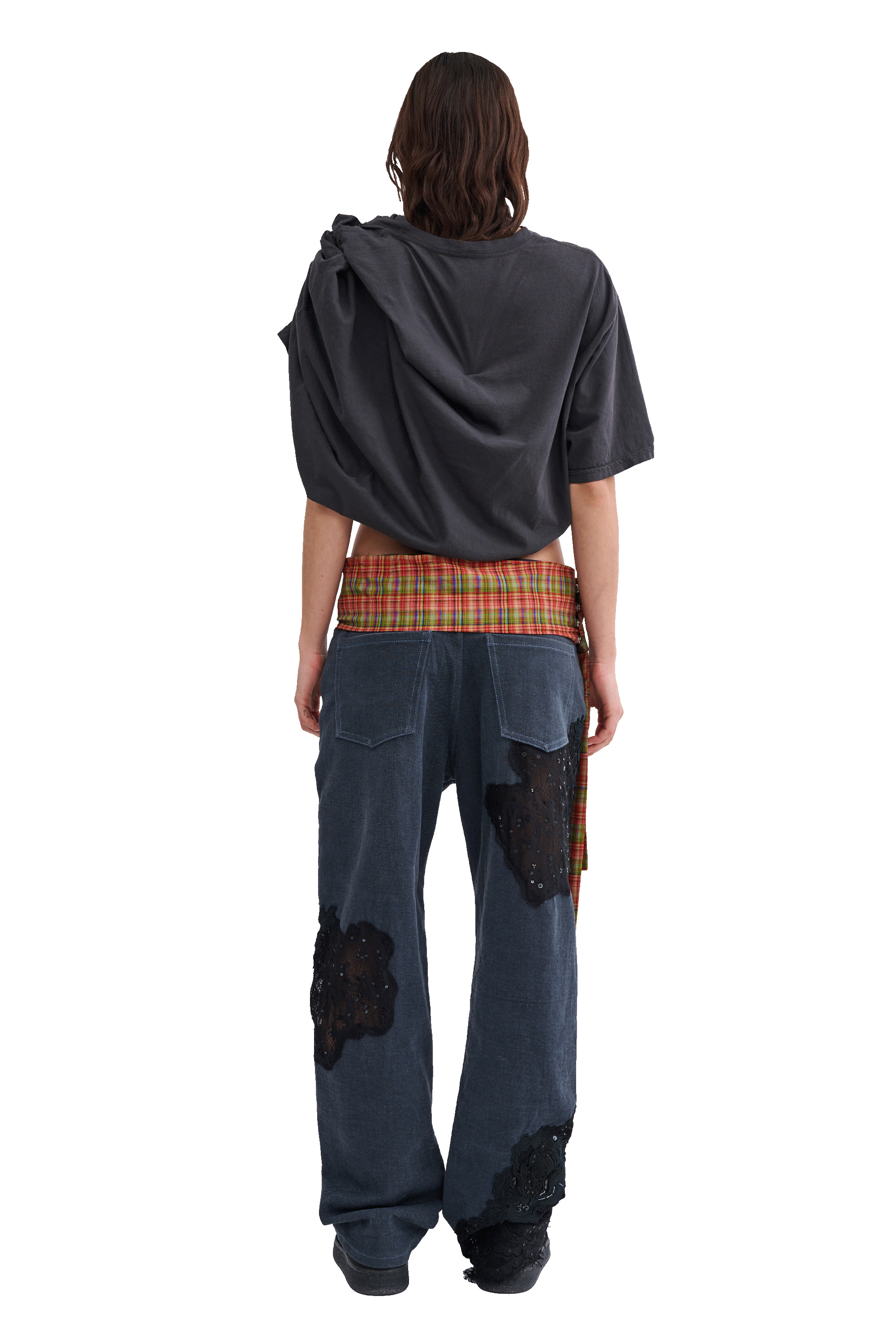 WORN BLACK EVA DRAPED TEE - 6