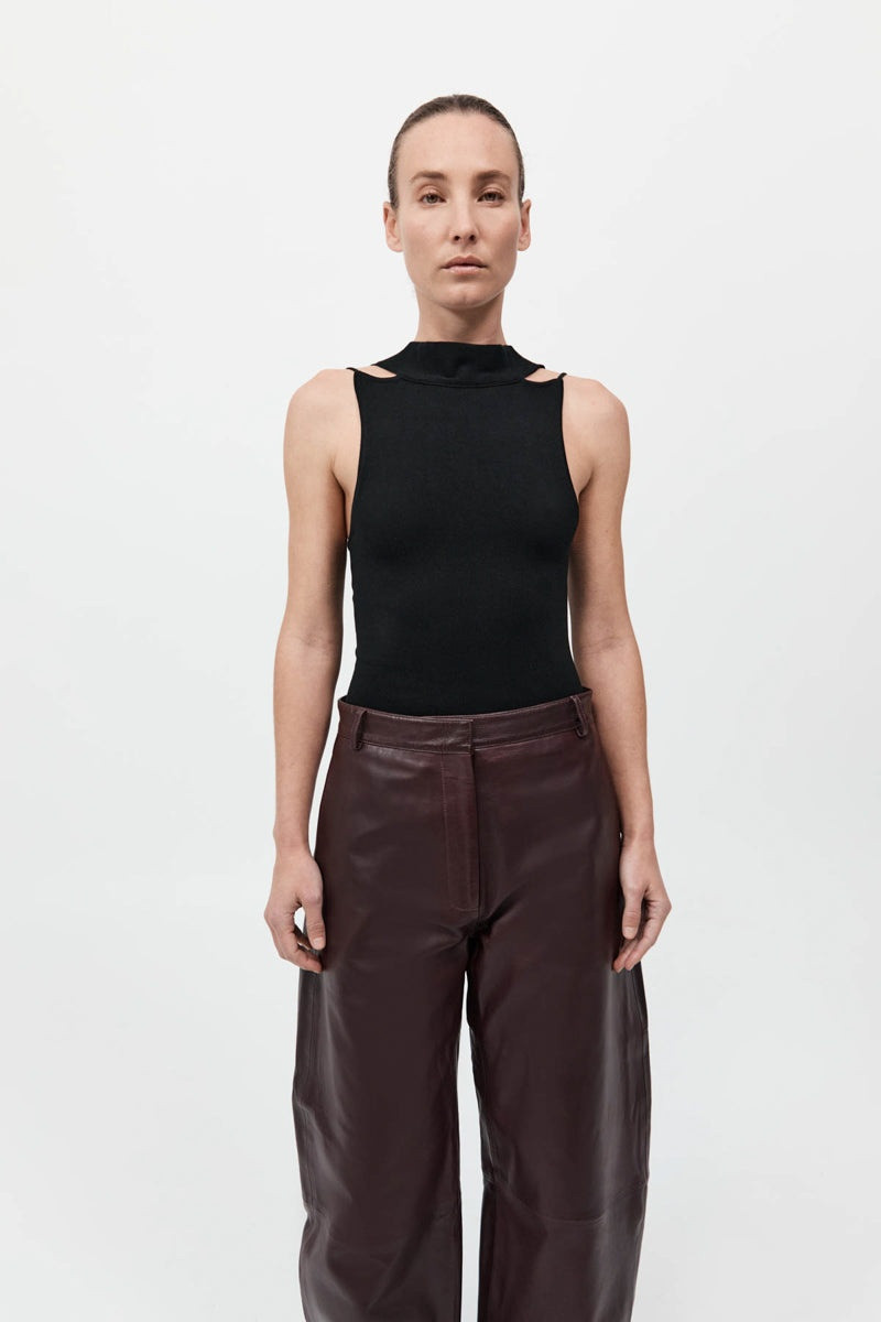 Knit Scarf Top - Black 2