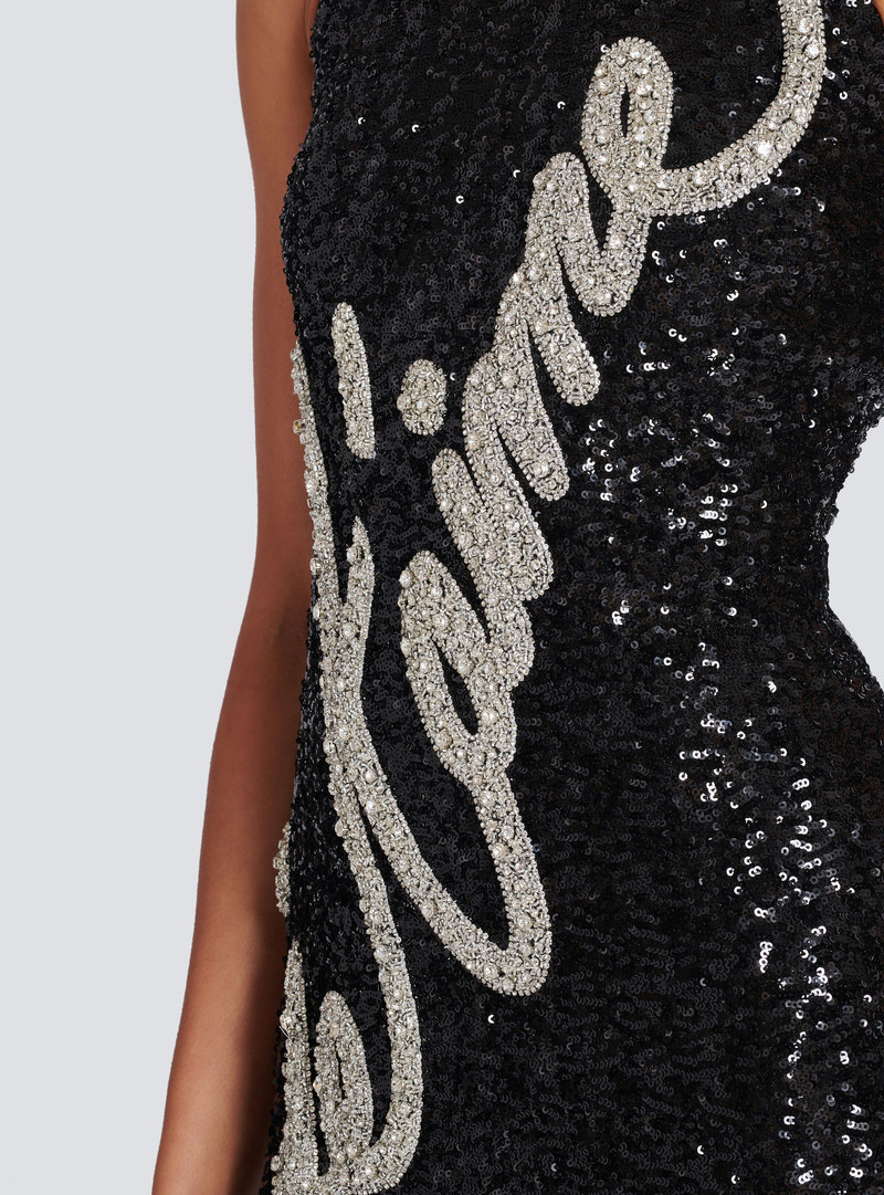Long "Love Letter" embroidered sequin dress 8