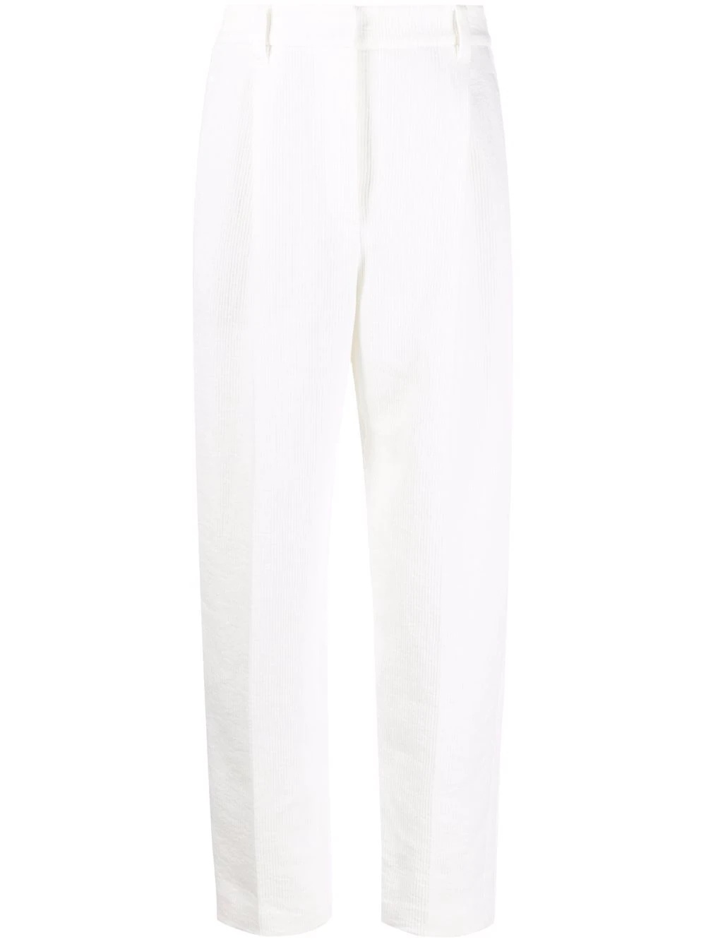 linen-cotton tapered trousers - 1
