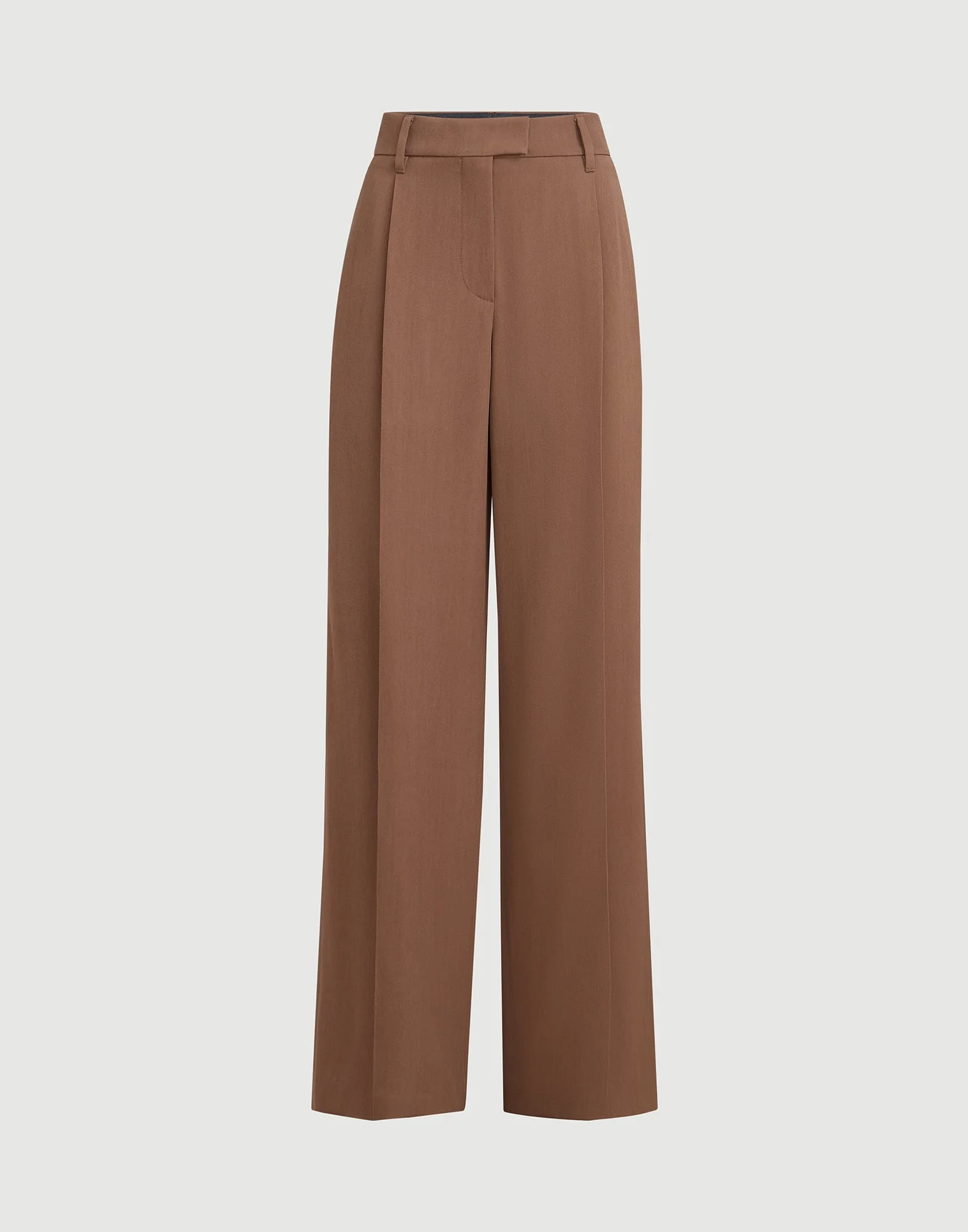 Virgin wool and viscose tricotine loose pleated trousers with monili - 1