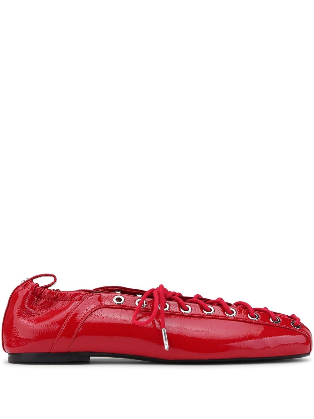 lace-up leather ballerina shoes - 1