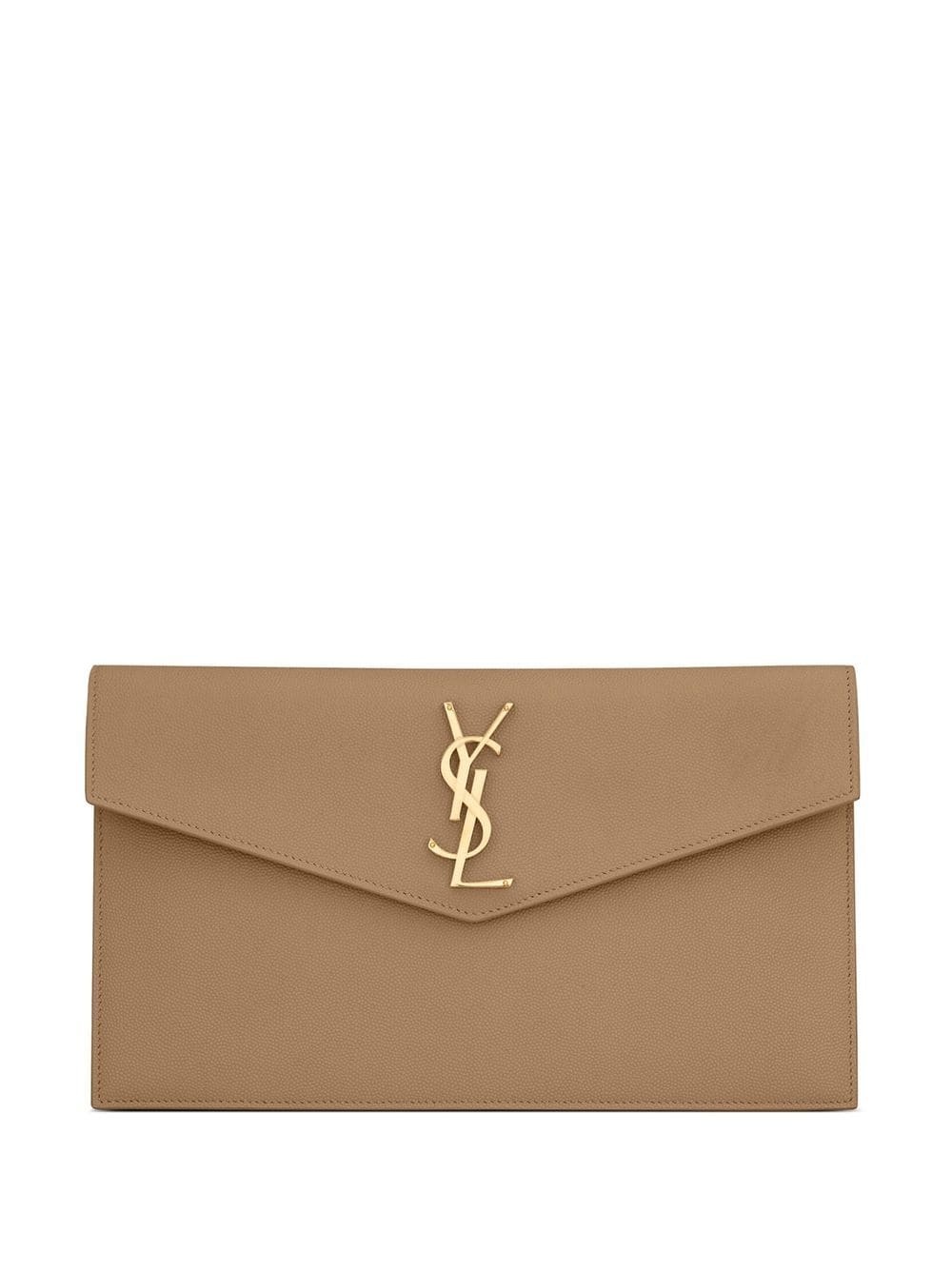 logo-lettering leather clutch bag - 1