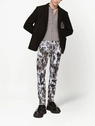 Dolce & Gabbana embroidered logo-crest blazer outlook