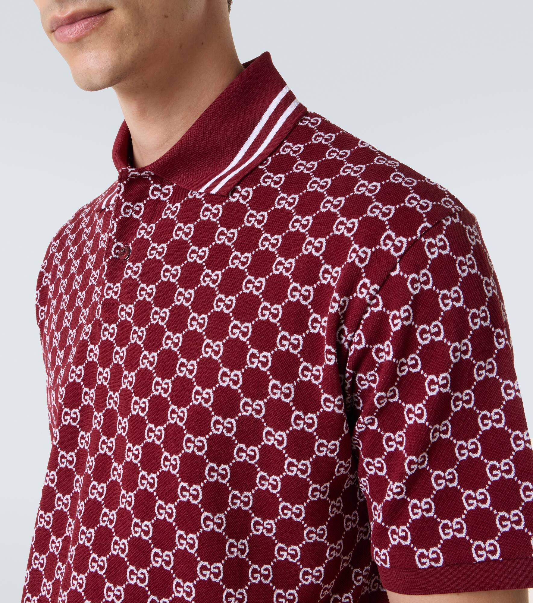 GG cotton piqué jacquard polo shirt - 6