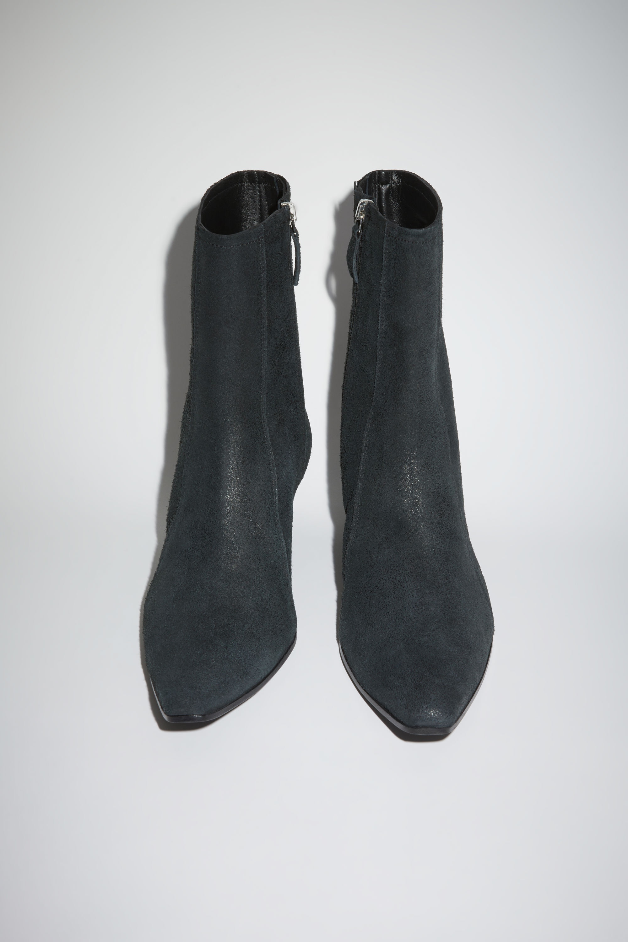 Leather ankle boots - Anthracite/black - 3
