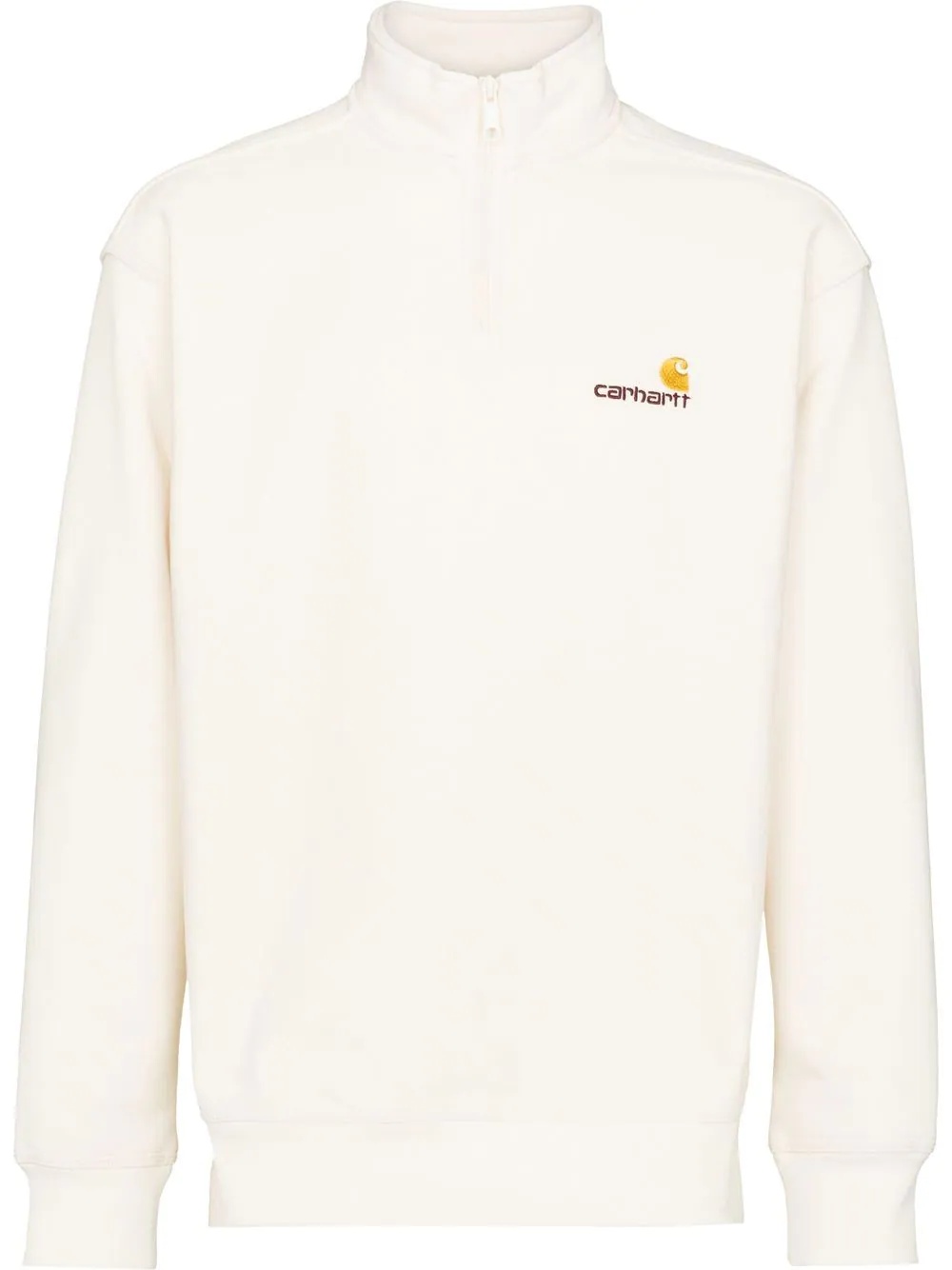 logo-embroidered half-zip sweatshirt - 1