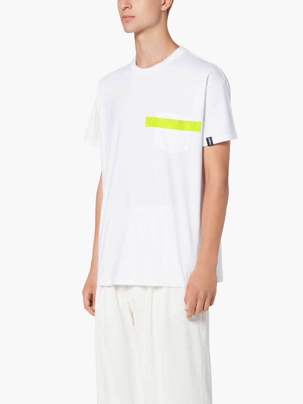 WHITE X YELLOW COTTON T-SHIRT | GJM-206 - 3