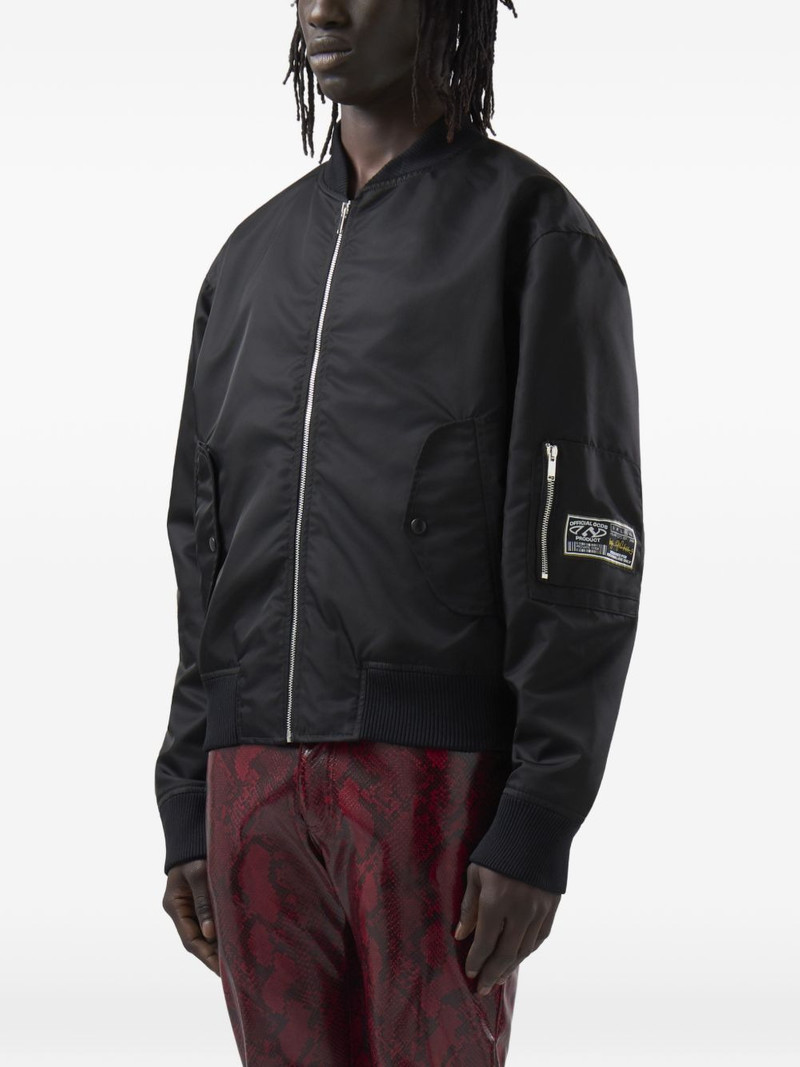 logo-patch bomber jacket 4