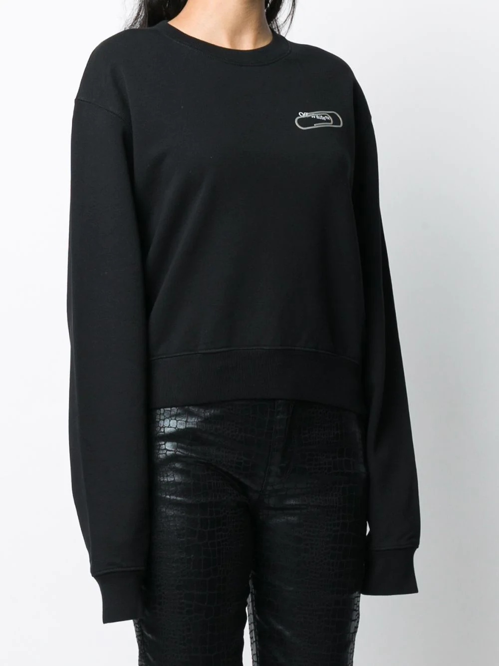 paper-clip cropped sweatshirt - 3