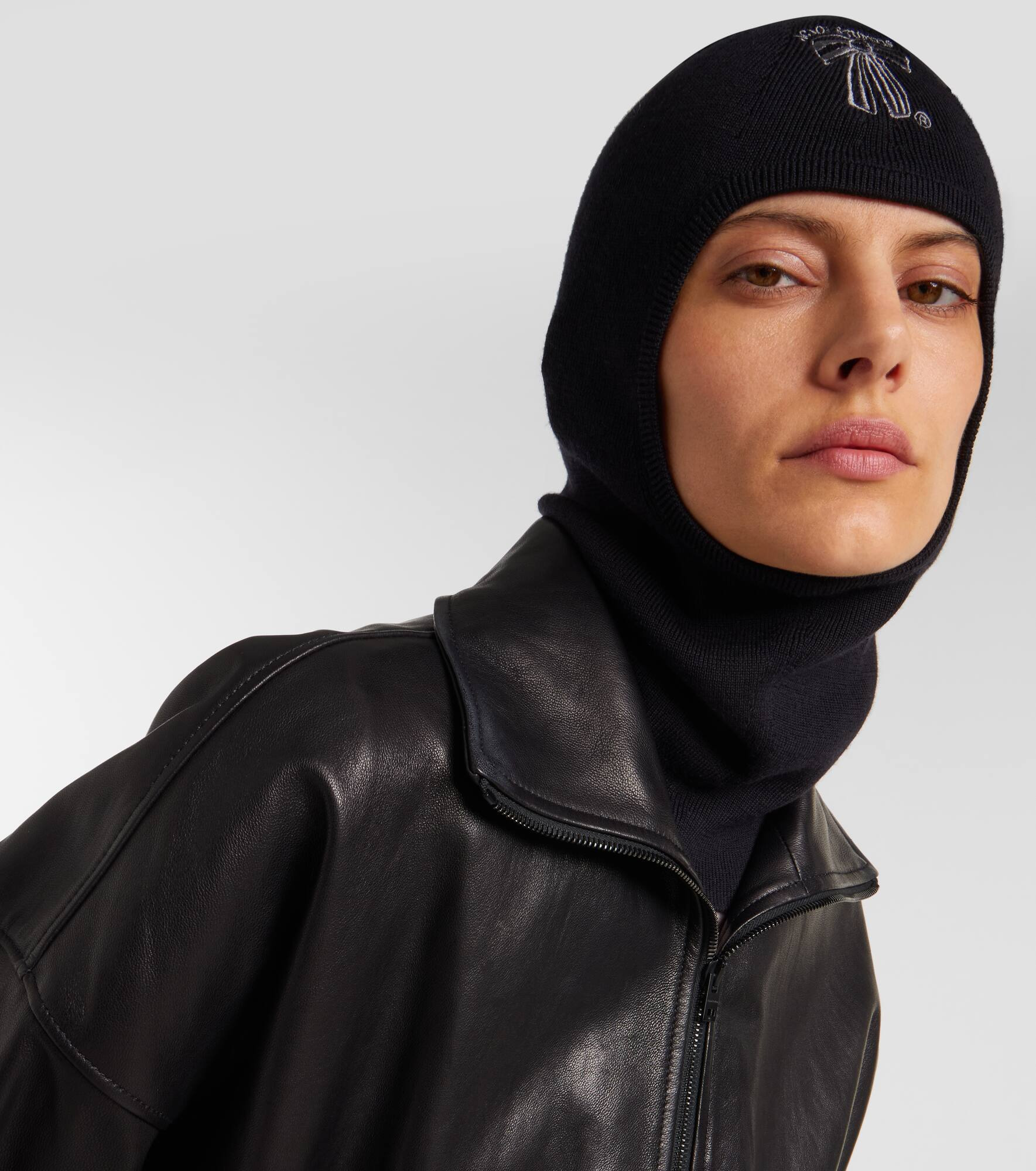 Logo embroidered wool ski mask - 2