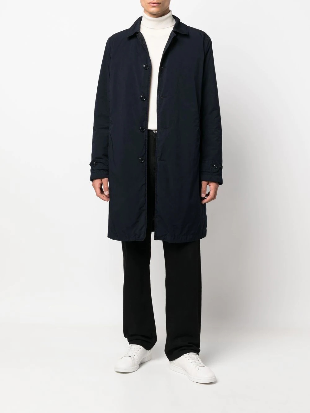 mid-length single-breasted coat - 3