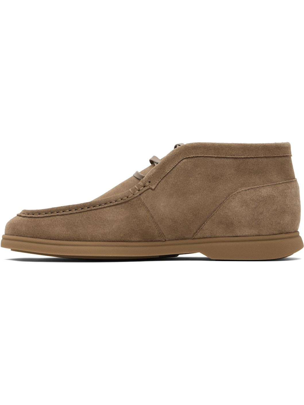 Beige Stitching Details Desert Boots - 3