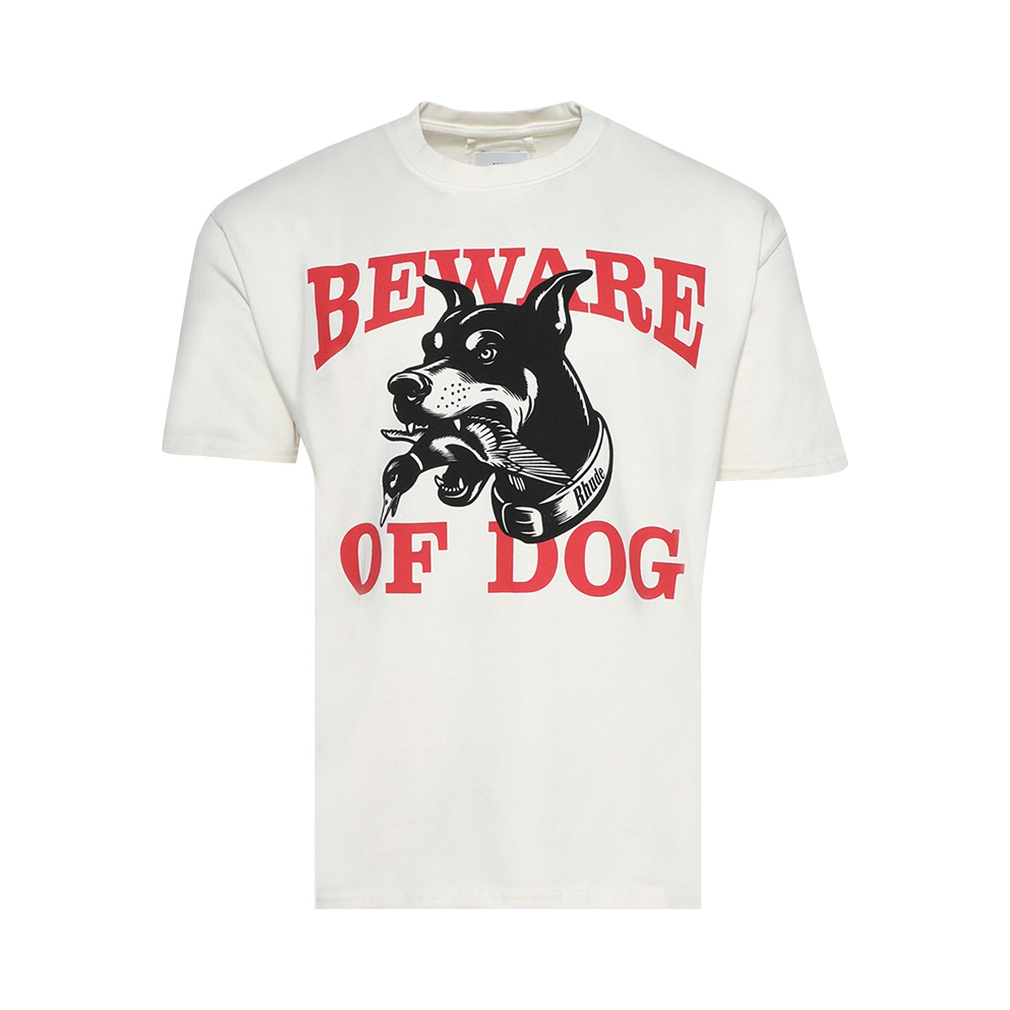 Rhude Warning Logo Tee 'Vintage White' - 1