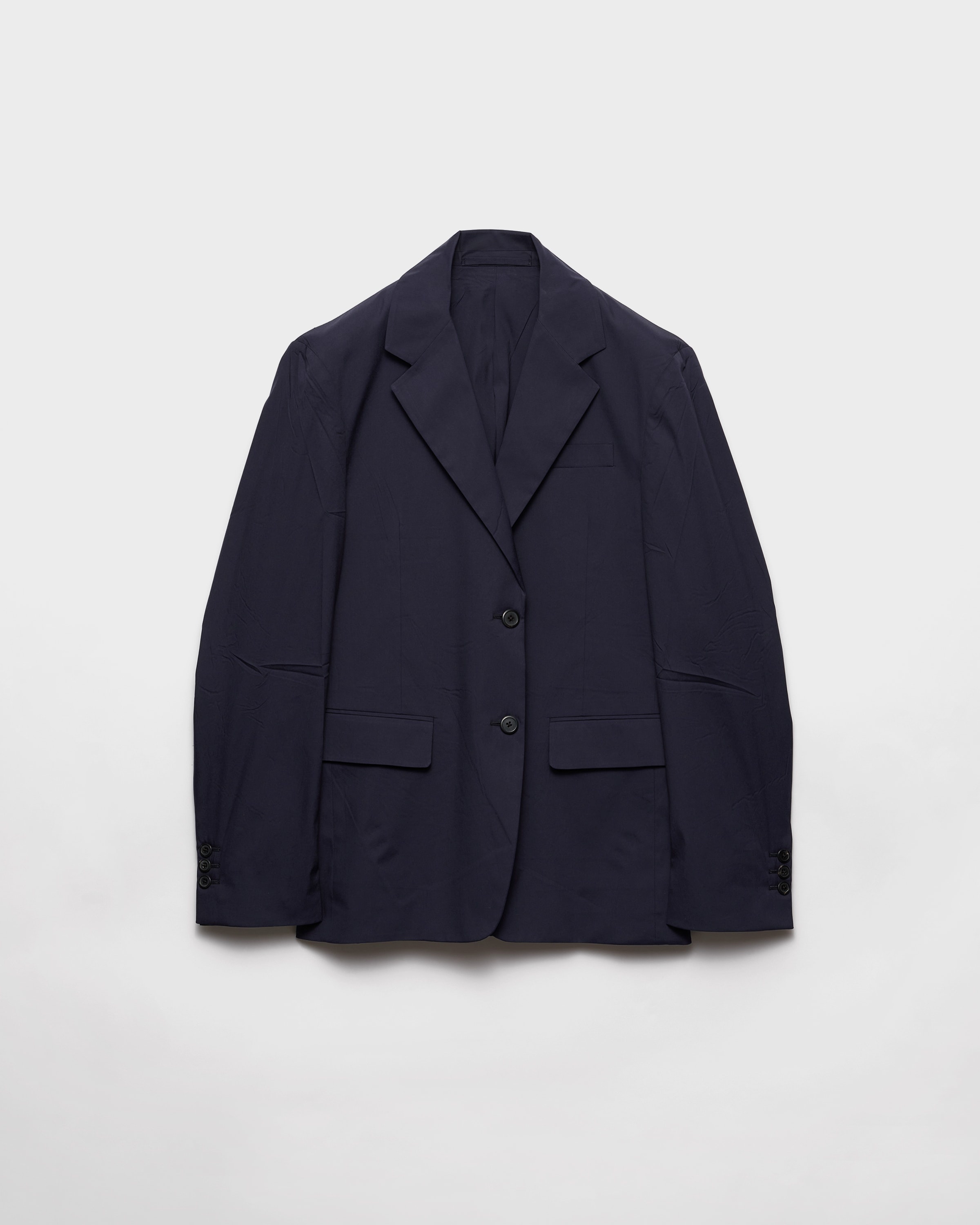 Single-breasted stretch poplin jacket - 1