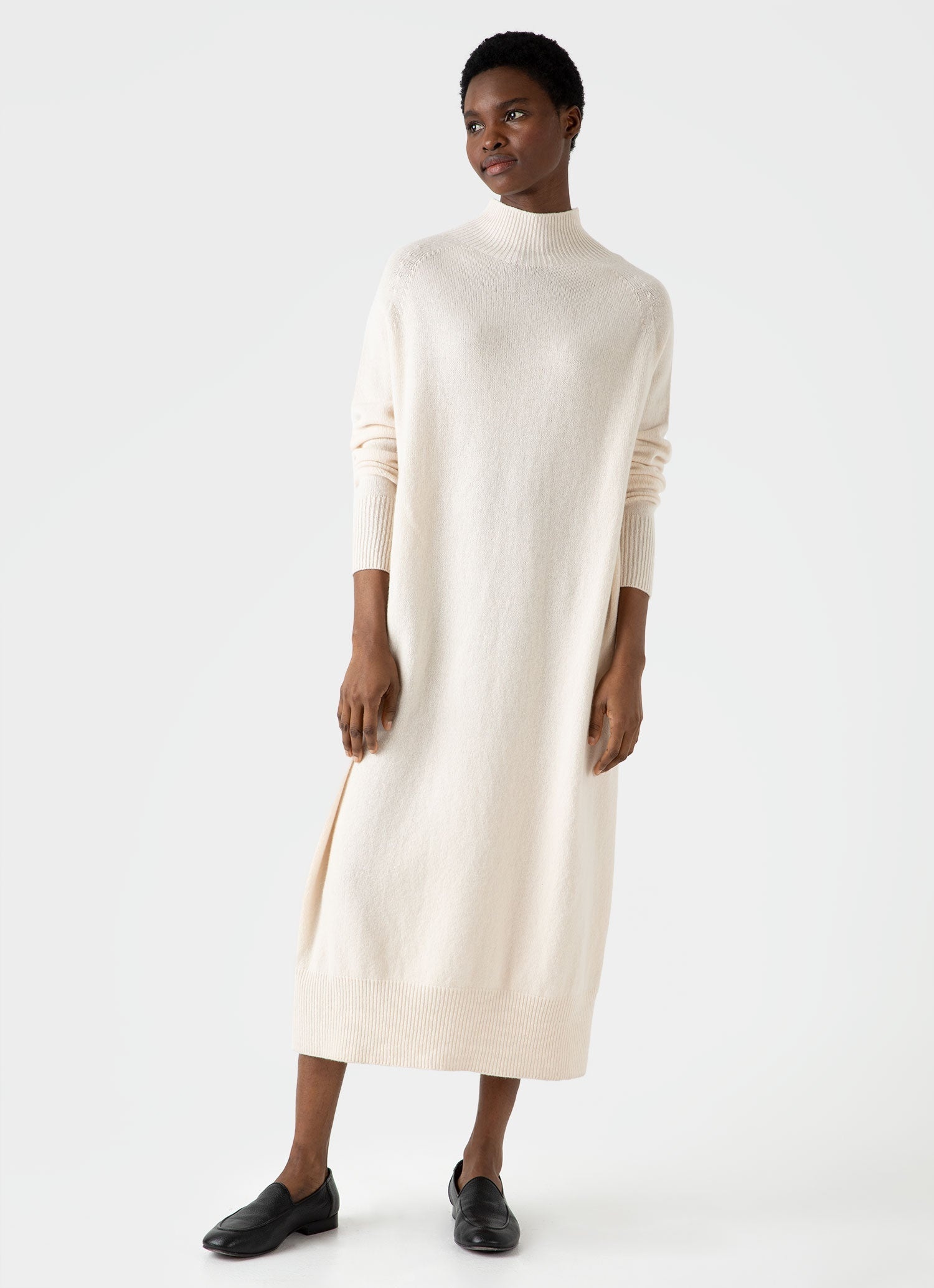 Lambswool Funnel Neck Dress - 3