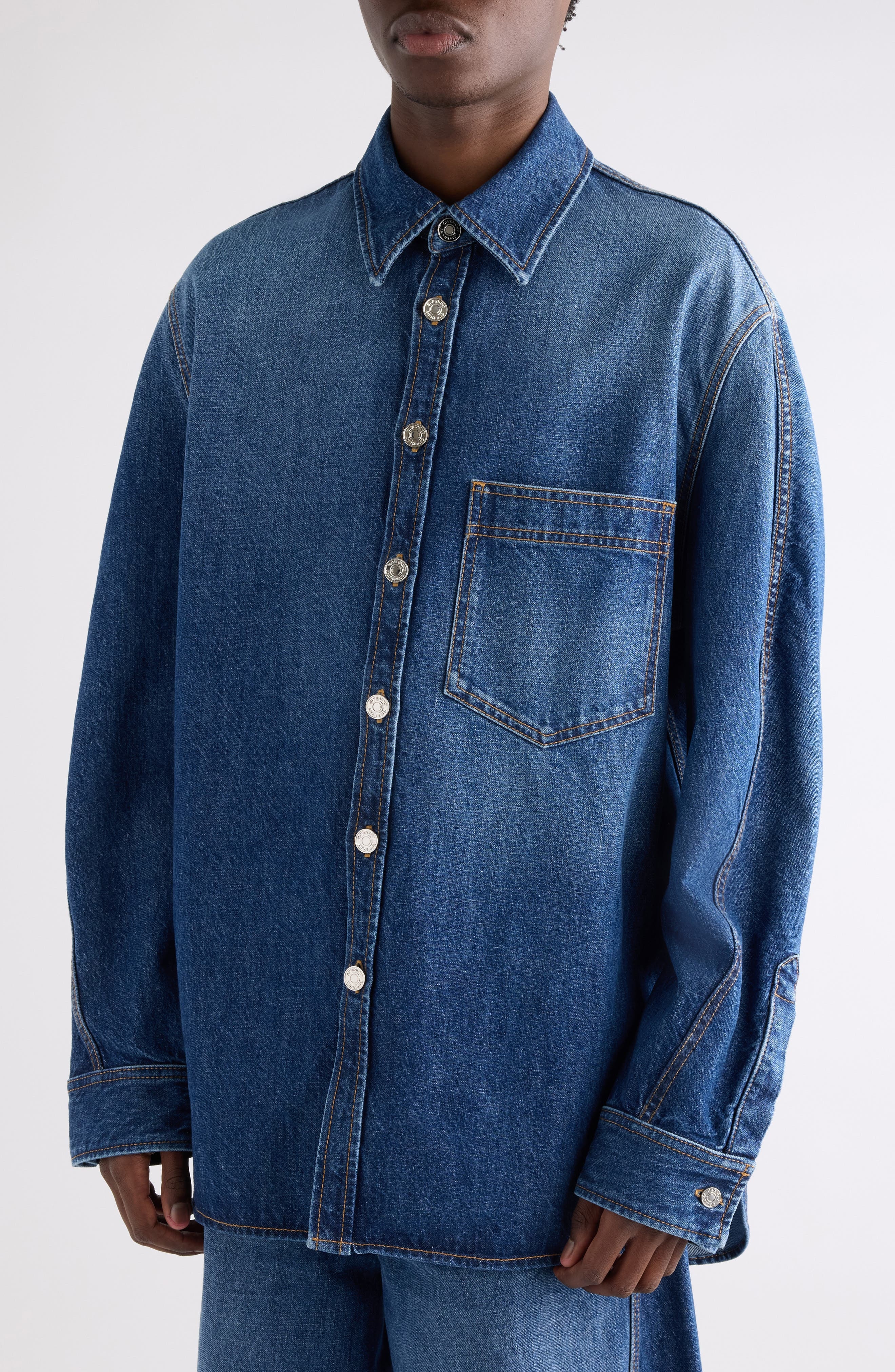 Givenchy Denim Overshirt in Dark Blue at Nordstrom - 5