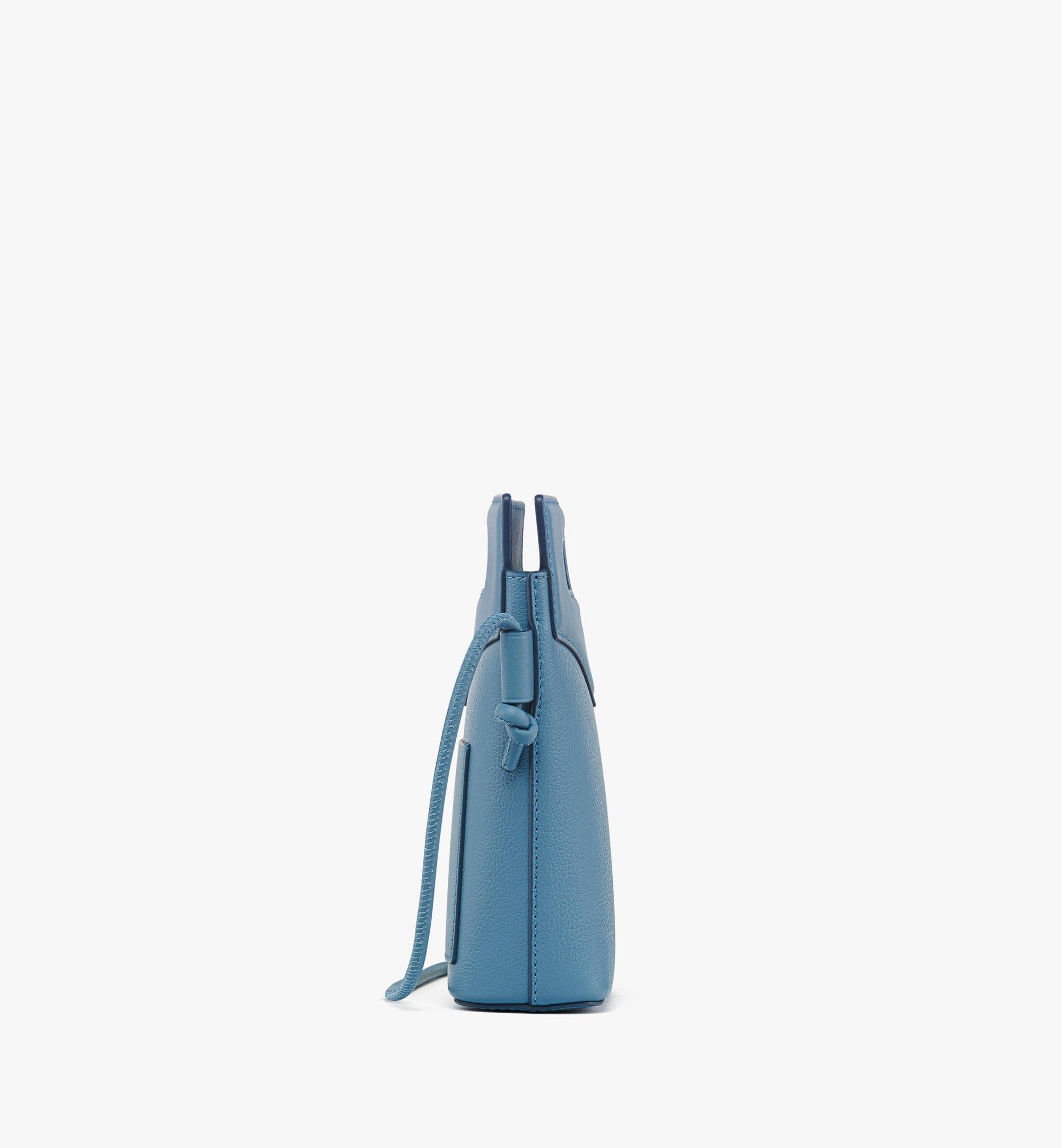 Diamond Crossbody Pouch in Embossed Leather and Calfskin - 2